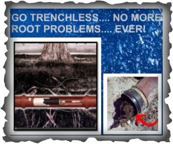Picture / info graphic - go trenchless, no more root problems ever